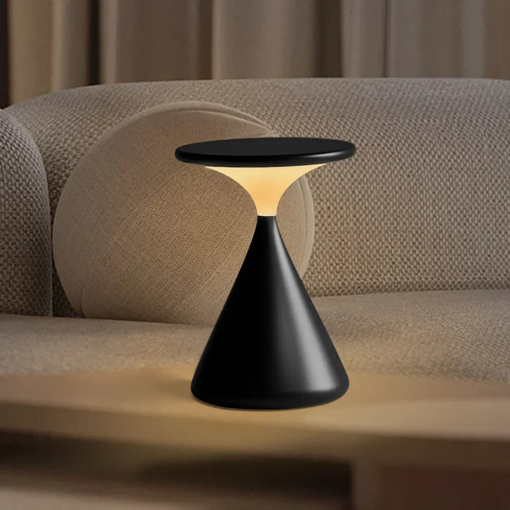 Rechargeable LED Table Lamp - Modern Hourglass Design - Dimmer Function - Image 5