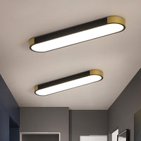 Rectangular LED Flush Mount Ceiling Light - Modern Acrylic Shade - Minimalist Iron Fixture