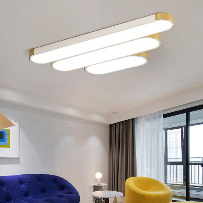 Rectangular LED Flush Mount Ceiling Light - Modern Acrylic Shade - Minimalist Iron Fixture - Image 3