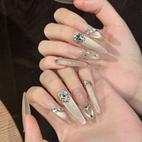 Rhinestone-Embellished Press-On Nail Set