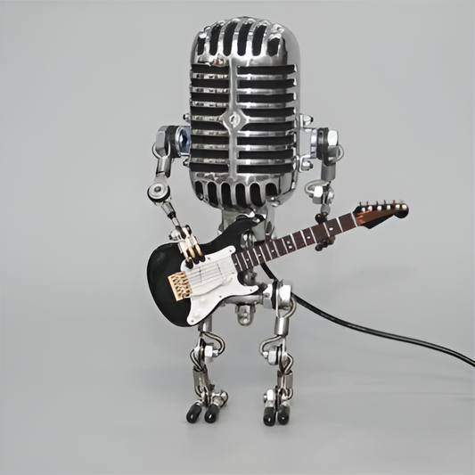 Robot Table Lamp - Metal Body - Adjustable LED Light - Unique Decorative Accent - Image 1