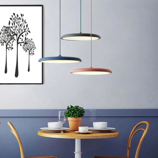 Round Iron Pendant Light - Modern Style Ceiling Lamp - LED Lighting - Image 1