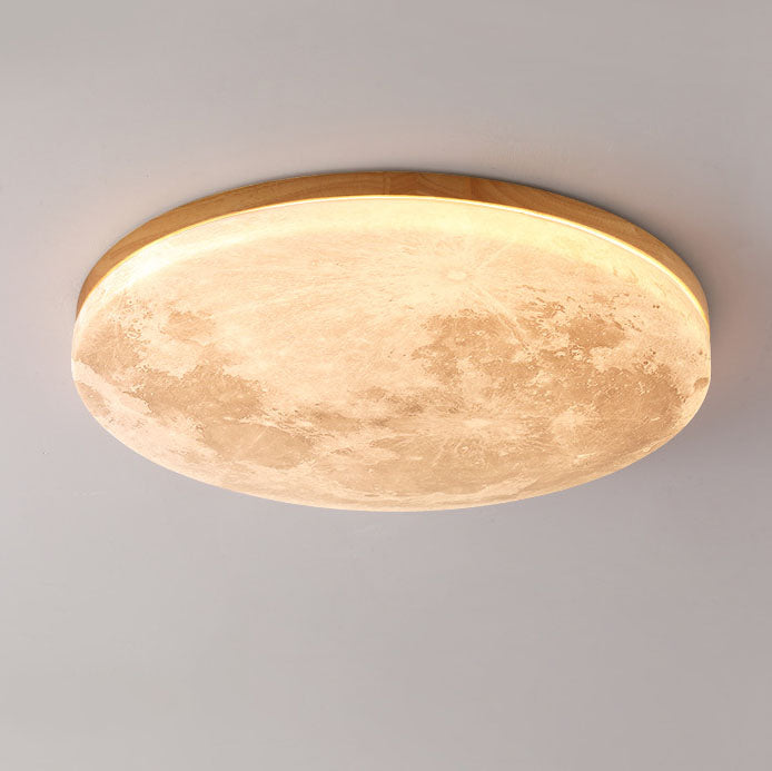 Round Wood LED Flush Mount Ceiling Light - Stylish Modern Fixture - Image 6