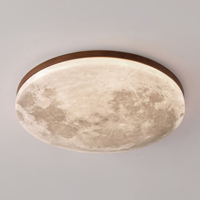 Round Wood LED Flush Mount Ceiling Light - Stylish Modern Fixture - Image 7