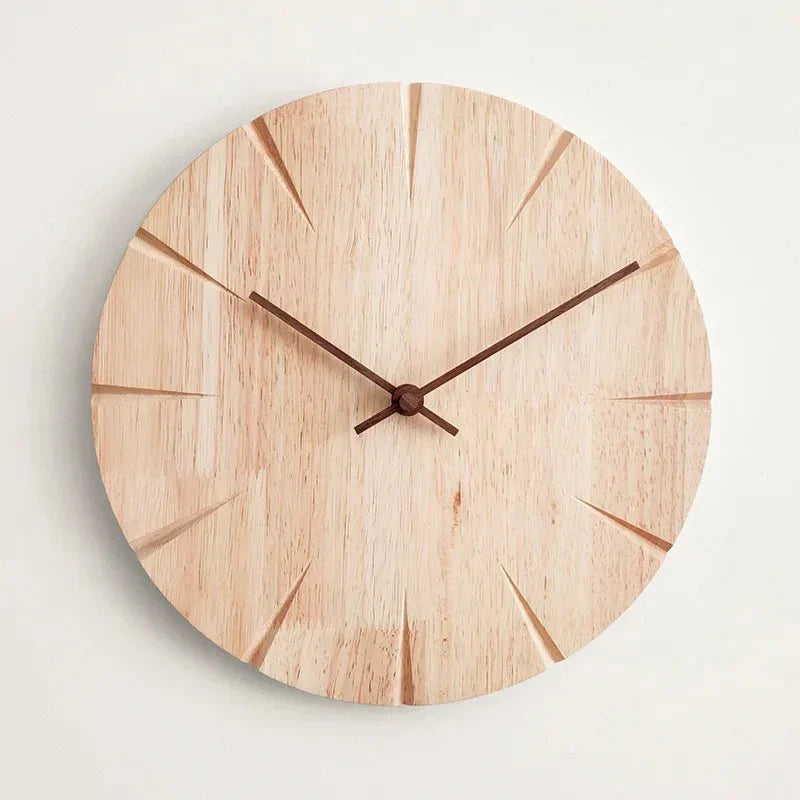 Round Wooden Wall Clock - Minimalist Style - Modern Home Decor - Image 1