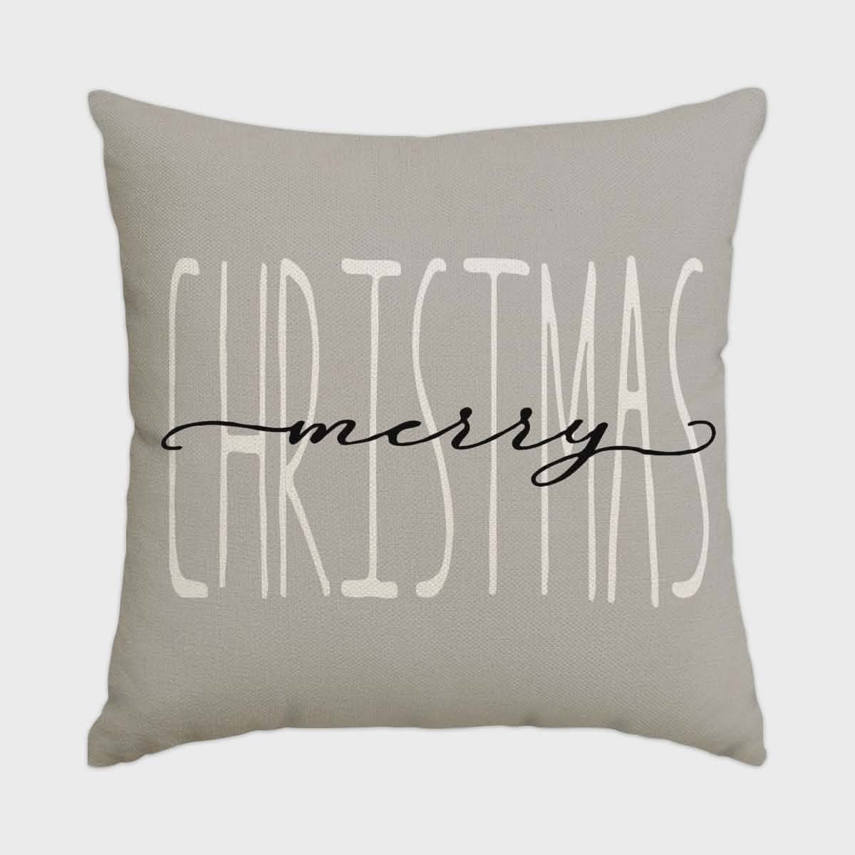 Set of 4 Christmas Square Throw Pillow Covers with Hidden Zipper and Woven Microfibre Gnome Print