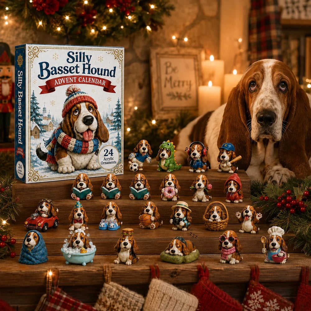 Silly Basset Hound Advent Calendar 2026 – 24 Days Full of Surprises