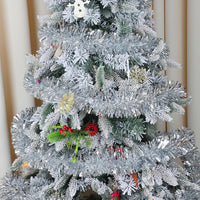 Silver Christmas Glitter Garland – 10 m Tinsel Garland for Christmas Tree, Mantel & Party