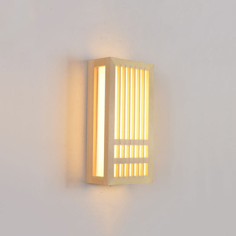 Solid Wood LED Wall Light - Modern Rectangular Sconce - Stylish Illumination - Image 1
