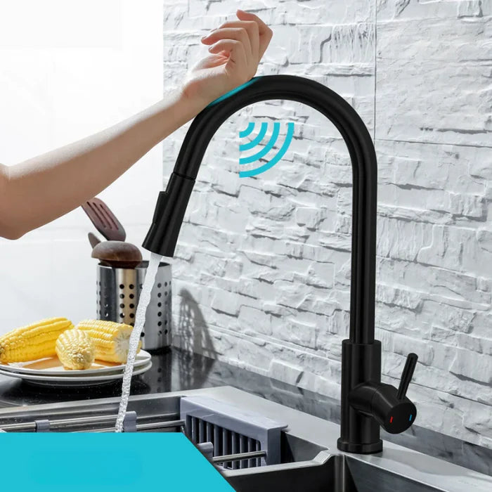 Stainless Steel Kitchen Faucet - Pull-Out Sprayer - Sensor Control - Modern - Image 1