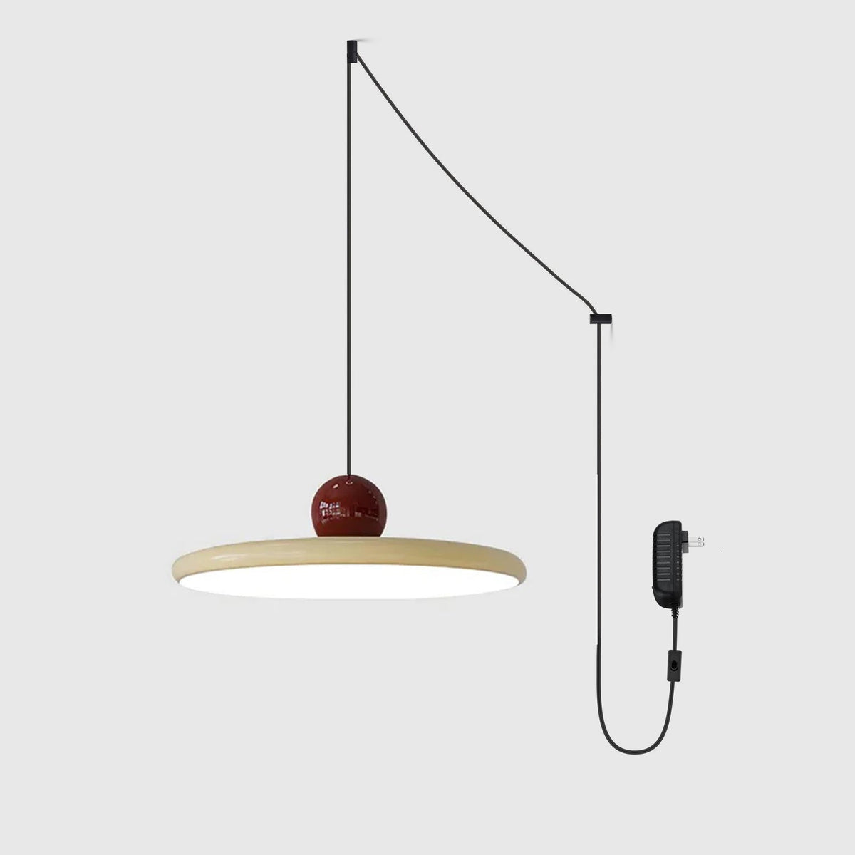 Stylish Disc Pendant Light - Iron & Acrylic - LED Plug-in Modern Lighting - Image 6