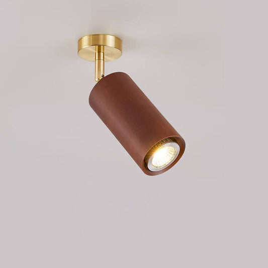 Stylish Wood Spotlight Ceiling Light - Modern LED Semi-Flush Mount Fixture - Image 1