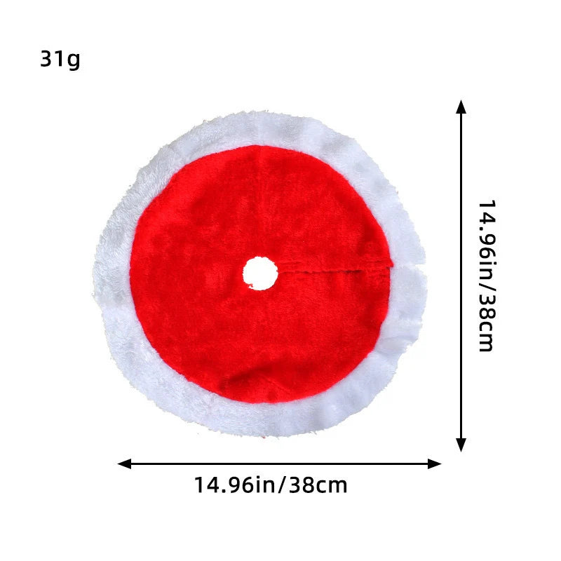 Tabletop Christmas Tree Skirt with Plush Faux Fur