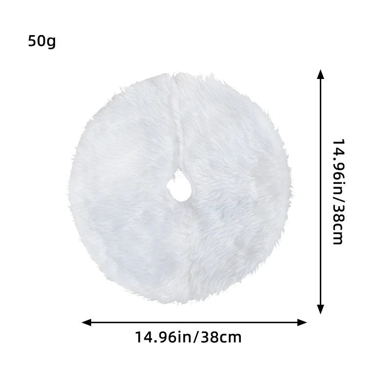 Tabletop Christmas Tree Skirt with Plush Faux Fur