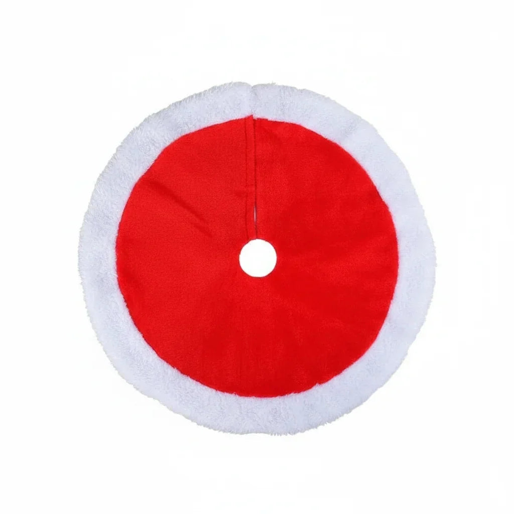 Tabletop Christmas Tree Skirt with Plush Faux Fur