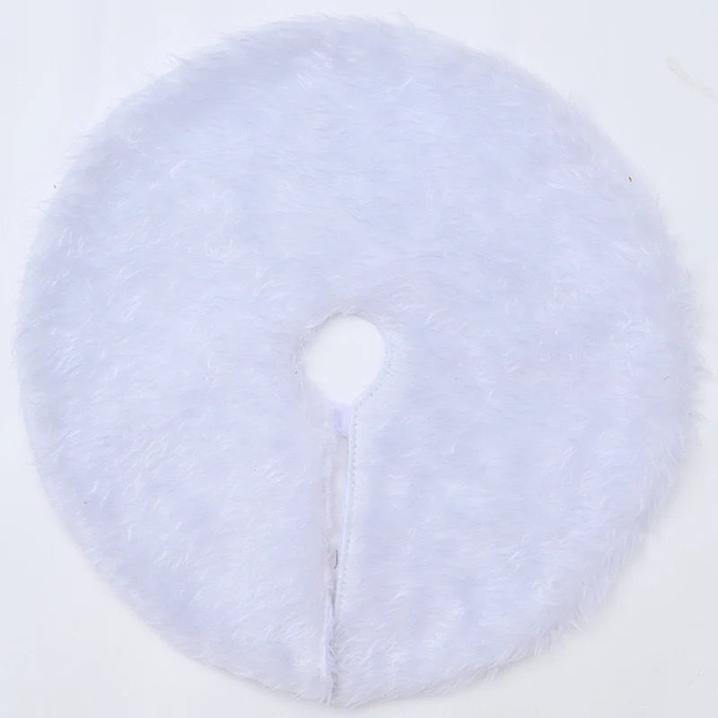 Tabletop Christmas Tree Skirt with Plush Faux Fur