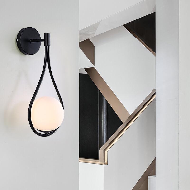 Teardrop Glass Globe Wall Sconce - Modern LED Wall Light Fixture - Stylish Lighting - Image 2