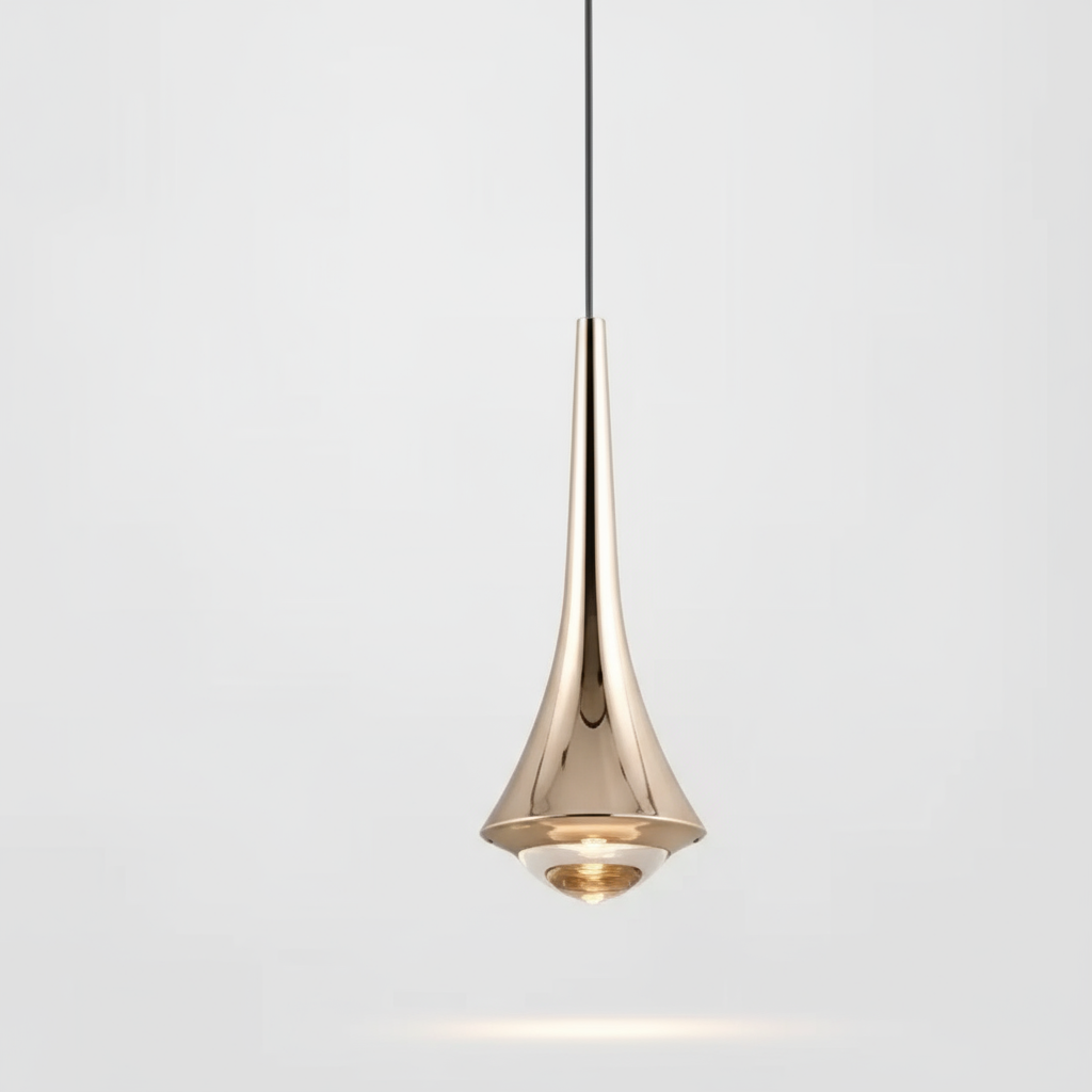 Teardrop Glass Pendant Light - Modern Style - LED 1-Light - Aluminum Accent - Image 6