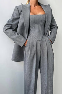 Three-Piece Set with Double-Breasted Blazer