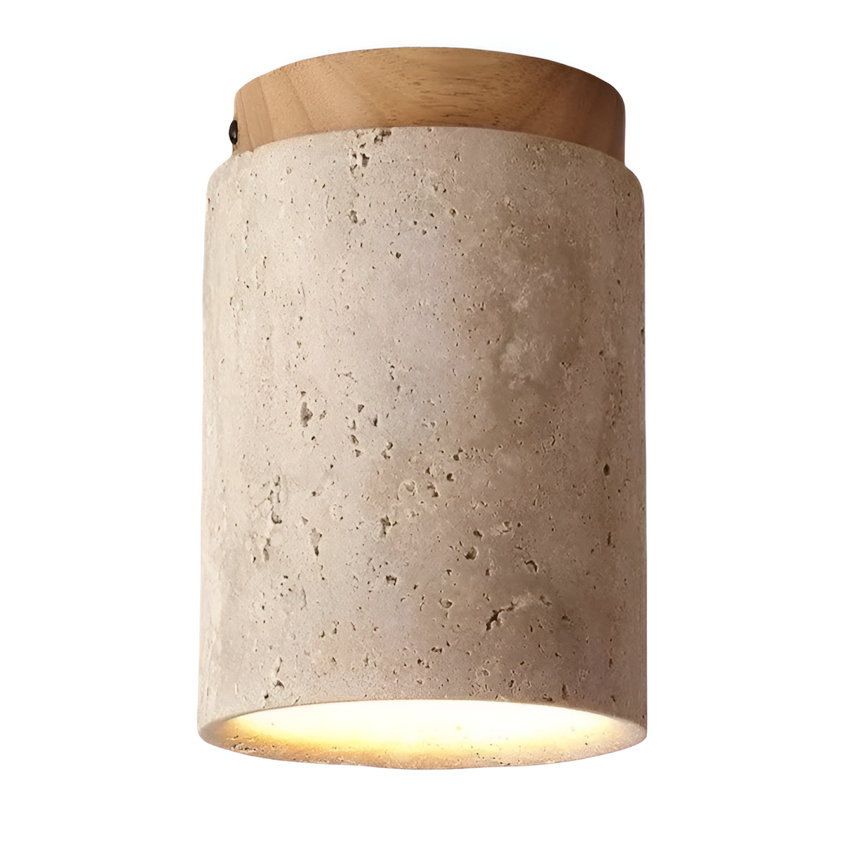 Travertine Stone Cylinder Ceiling Light - Elegant LED Plafondlamp - Image 6