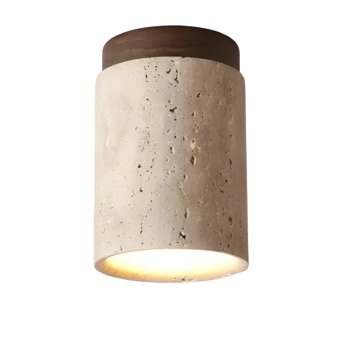 Travertine Stone Cylinder Ceiling Light - Elegant LED Plafondlamp - Image 7