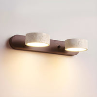 Travertine Wall Lamp - Wood Backplate - Japandi Style Interior Lighting