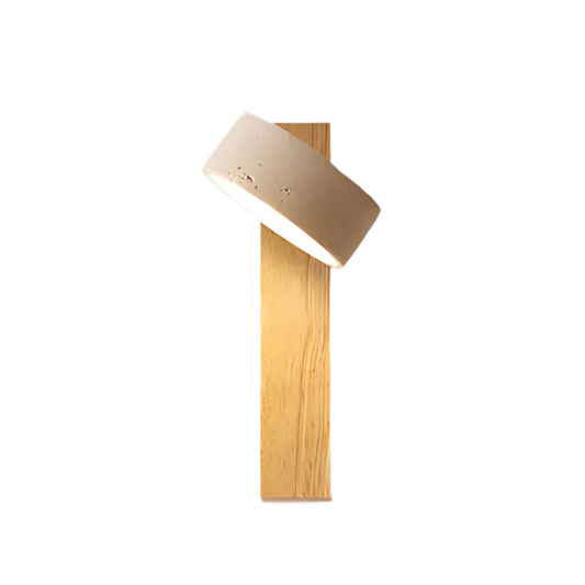 Travertine Wood LED Wall Sconce - Rustic Modern - Single Light Fixture - Image 1
