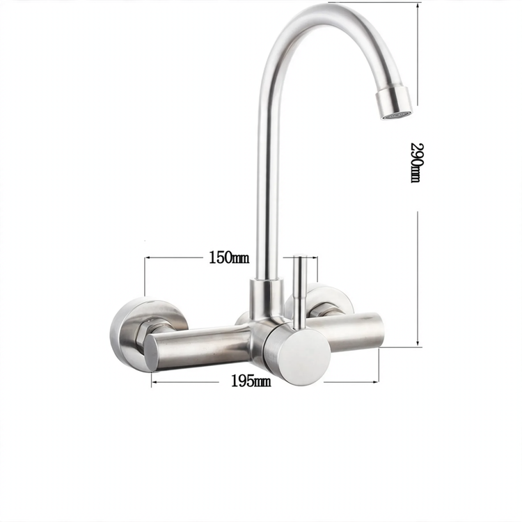 Wall-Mounted Kitchen Faucet with Ceramic Valve