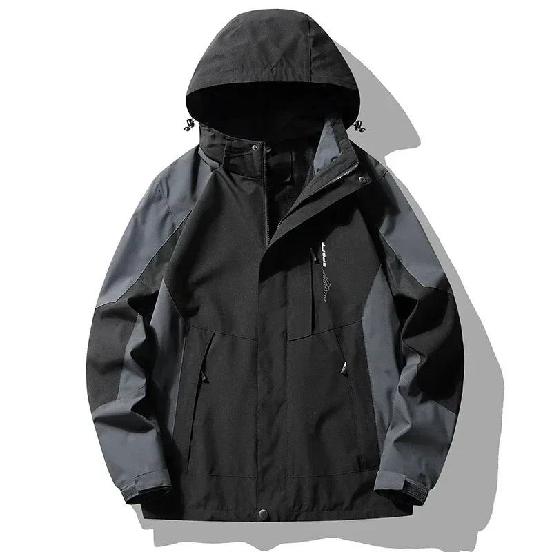 Windproof Waterproof Windbreaker Jacket with Detachable Hood