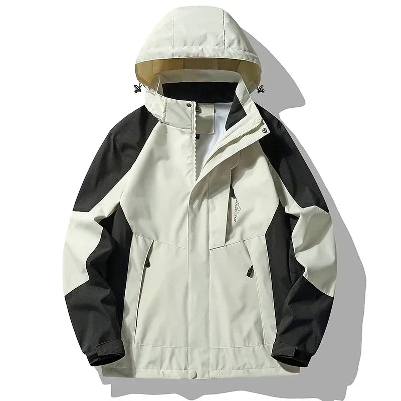 Windproof Waterproof Windbreaker Jacket with Detachable Hood