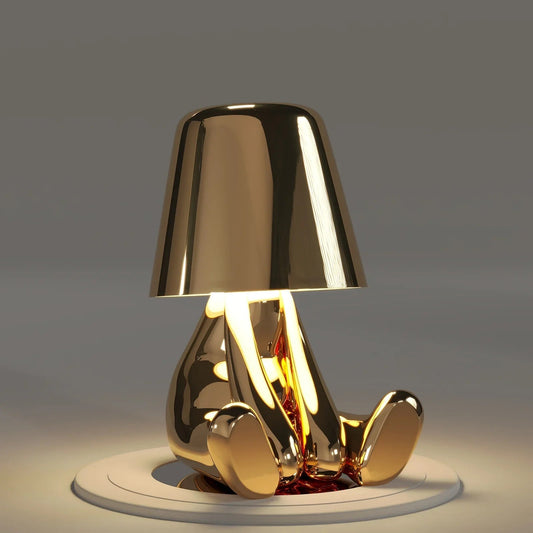 Wireless Rechargeable Table Lamp - Gold Finish - Modern Accent Light - Image 1
