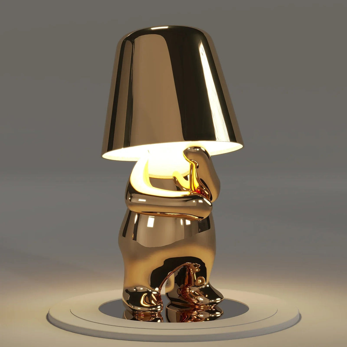 Wireless Rechargeable Table Lamp - Gold Finish - Modern Accent Light - Image 6