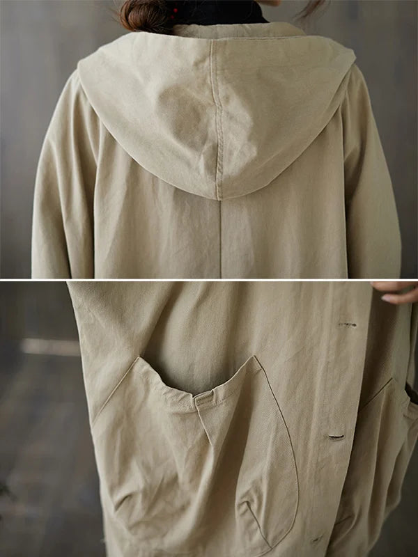 Women's Hooded Trench Coat – Long Water-Repellent Coat