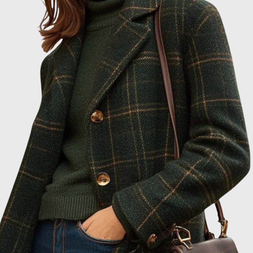 Women's Longline Button-Front Coat with Lapel Collar