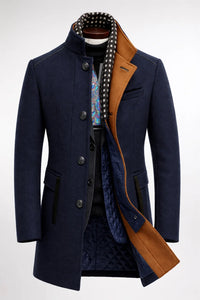 Women's Wrinkle-Resistant Wool-Blend Winter Coat – Modern Straight Fit in a Multicolour Design