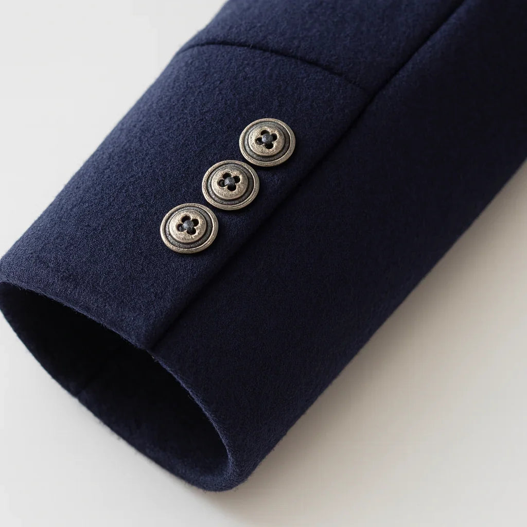 Women's Wrinkle-Resistant Wool-Blend Winter Coat – Modern Straight Fit in a Multicolour Design