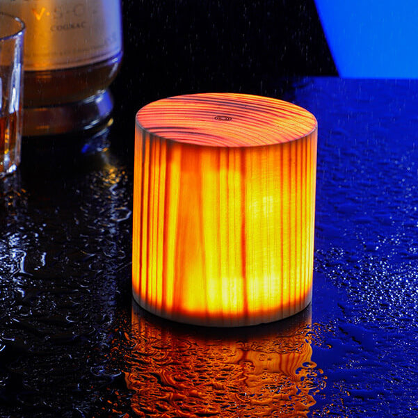 Wood Grain LED Table Lamp - Touch Activated - Modern Bedside Night Light - Image 6