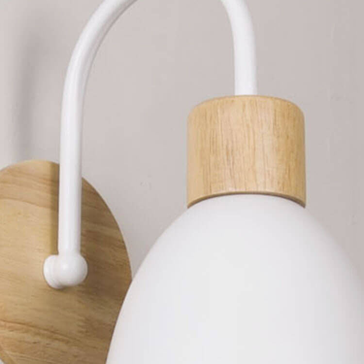 Wooden Accent Wall Light with Pull Switch - Nordic Style - Dome Shade - Image 2
