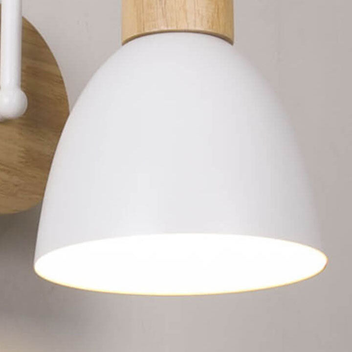 Wooden Accent Wall Light with Pull Switch - Nordic Style - Dome Shade - Image 3