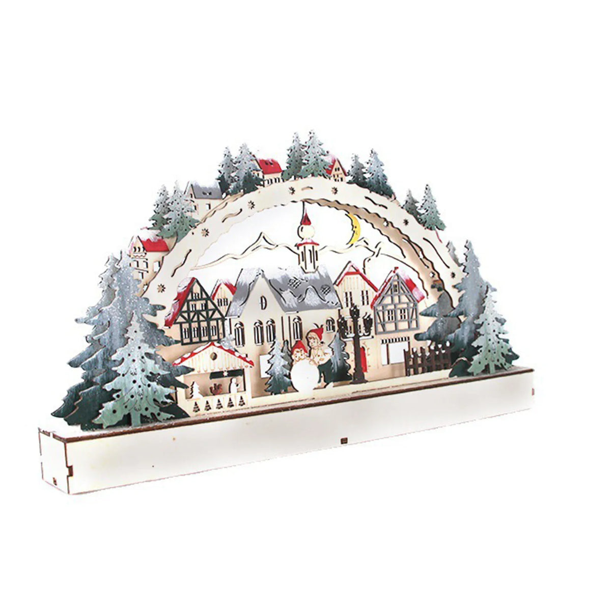Wooden Advent Calendar – 24 Compartments with Warm LED Light and Christmas Ambiance