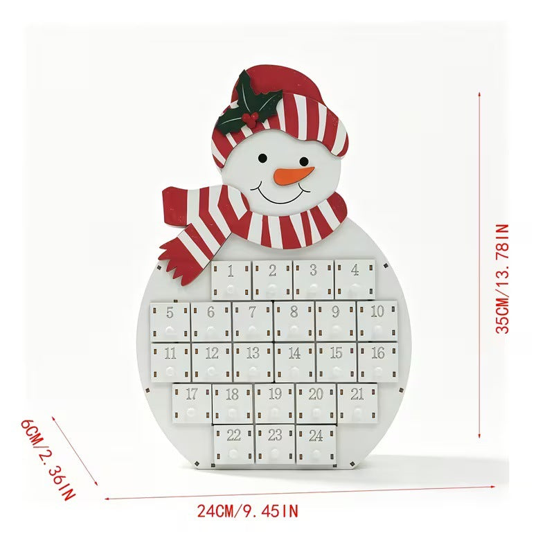 Wooden Christmas Advent Calendar with 24 Drawers