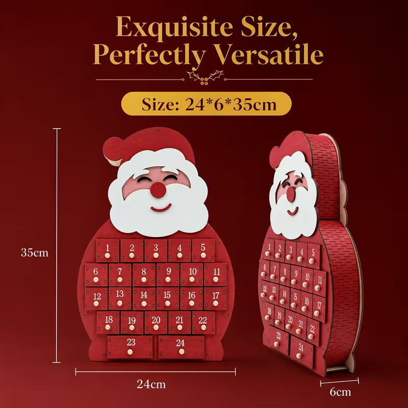 Wooden Christmas Advent Calendar with 24 Drawers