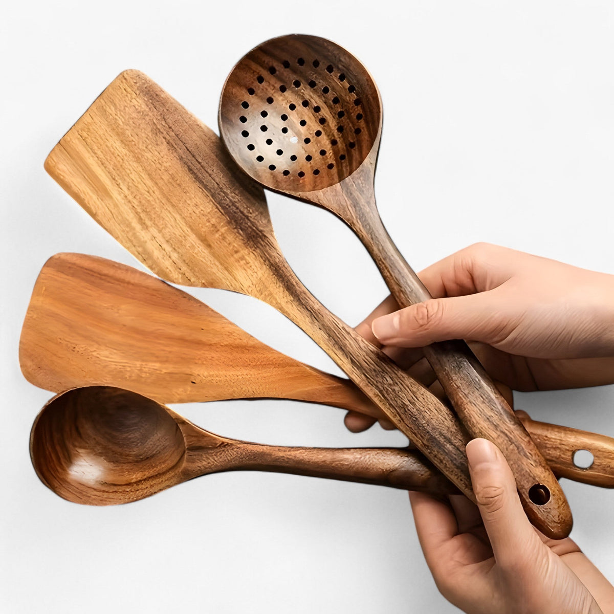 Wooden Kitchen Utensil Set - Acacia Wood - Cooking Tools - Image 3
