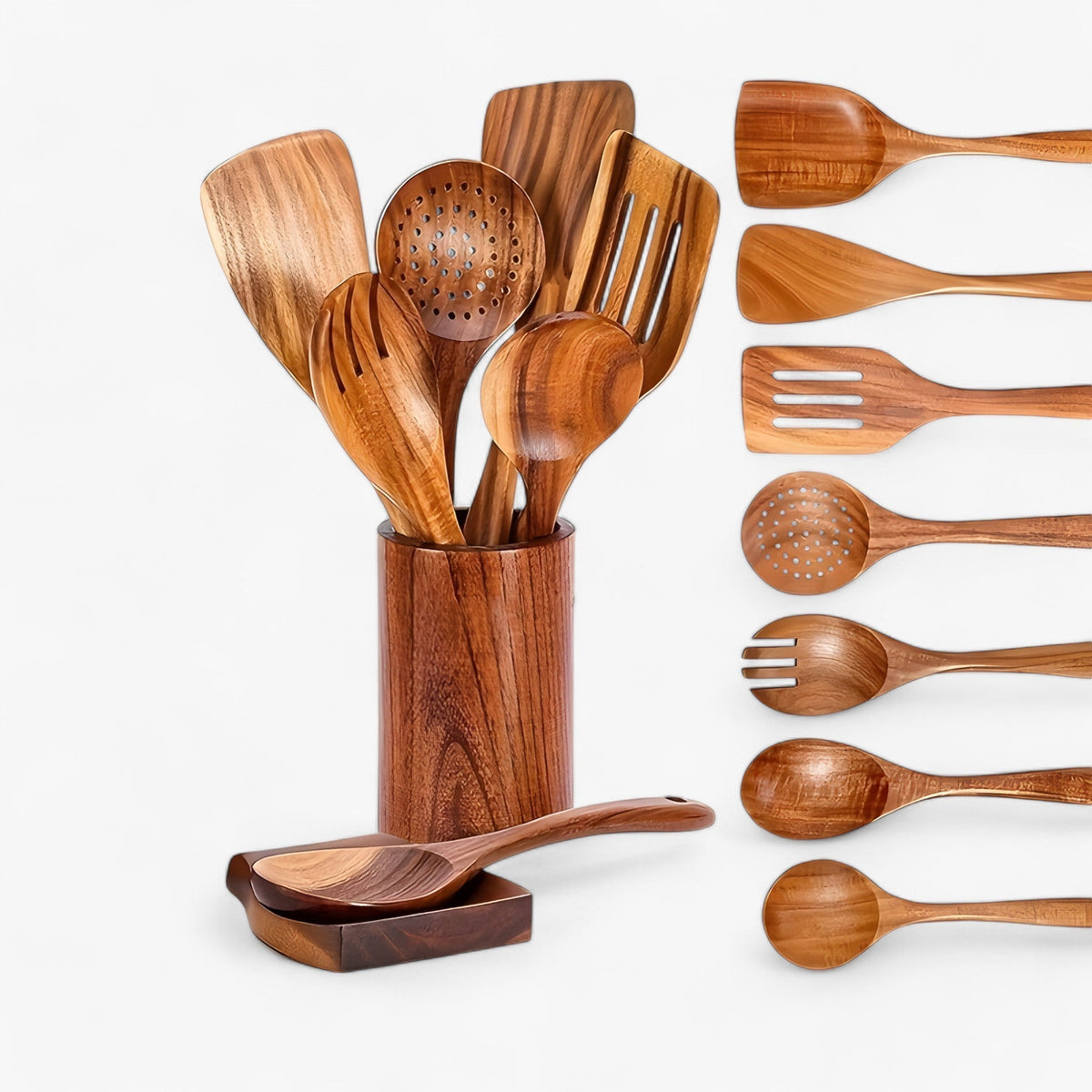 Wooden Kitchen Utensil Set - Sustainable Cooking Tools - Image 6