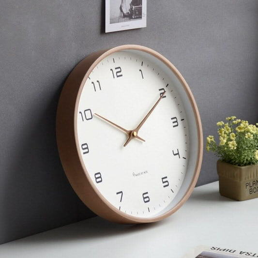 Wooden Wall Clock - Silent Quartz Clock - Elegant Scandinavian Design - Image 1